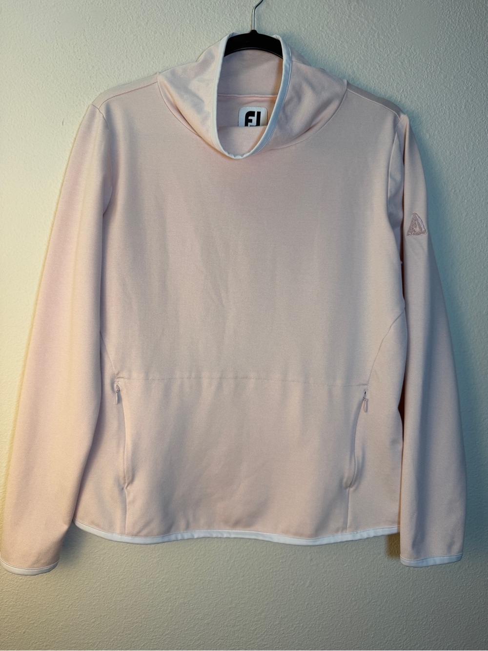 FootJoy Womens Golf Pullover Size S Light Pink Long Sleeve Mock Neck Fleece Top